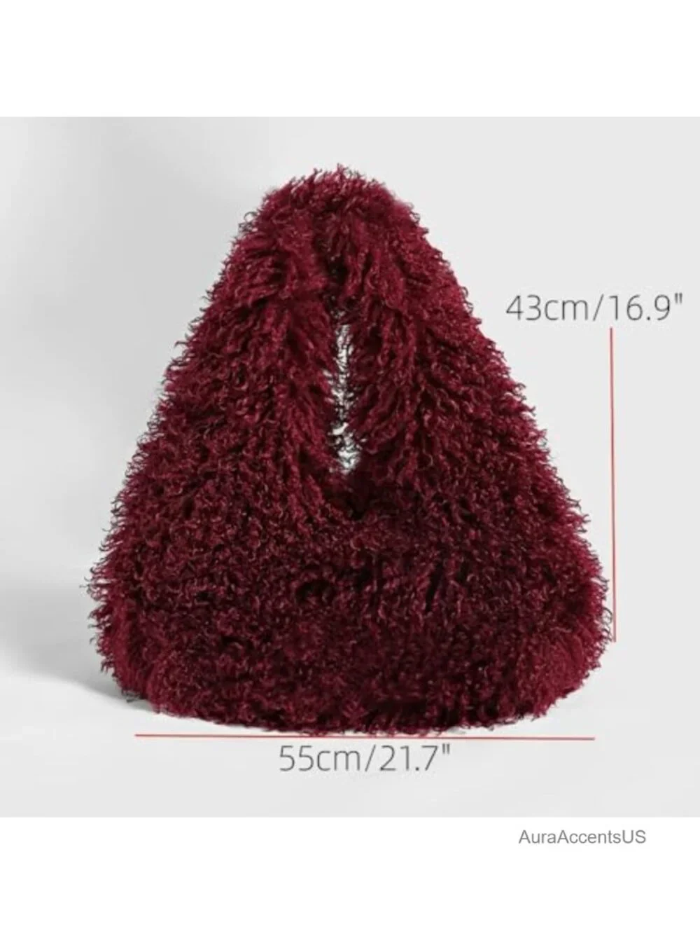 Faux Fur Large Hobo Shoulder Bag Cute Plush Furry Tote Handbag for Women